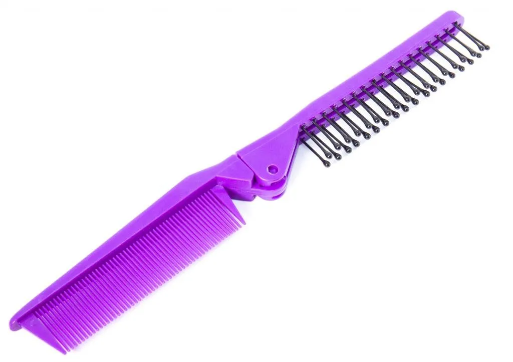 LOUISE MAELYS Portable Travel Folding Hair Brush Compact Pocket Double Headed Anti-static Comb