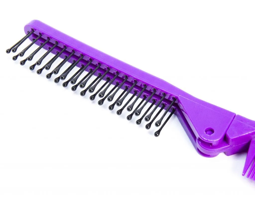 LOUISE MAELYS Portable Travel Folding Hair Brush Compact Pocket Double Headed Anti-static Comb