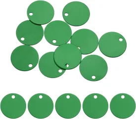 MECCANIXITY Metal Stamping Tags,1 Inch Round Green Aluminum Stamping Blanks for Necklace Bracelet Dog Pet ID Jewelry Making 10Pcs