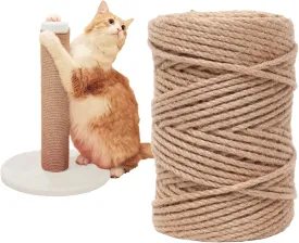 Natural Sisal Rope for Cat Scratcher,Cat Tree Rope Twine for Cat Scratching Post Replacement, Cat Tower with Scratch Post Repairing, Replace, Recovering and DIY1/4 Inch by 165 Feet
