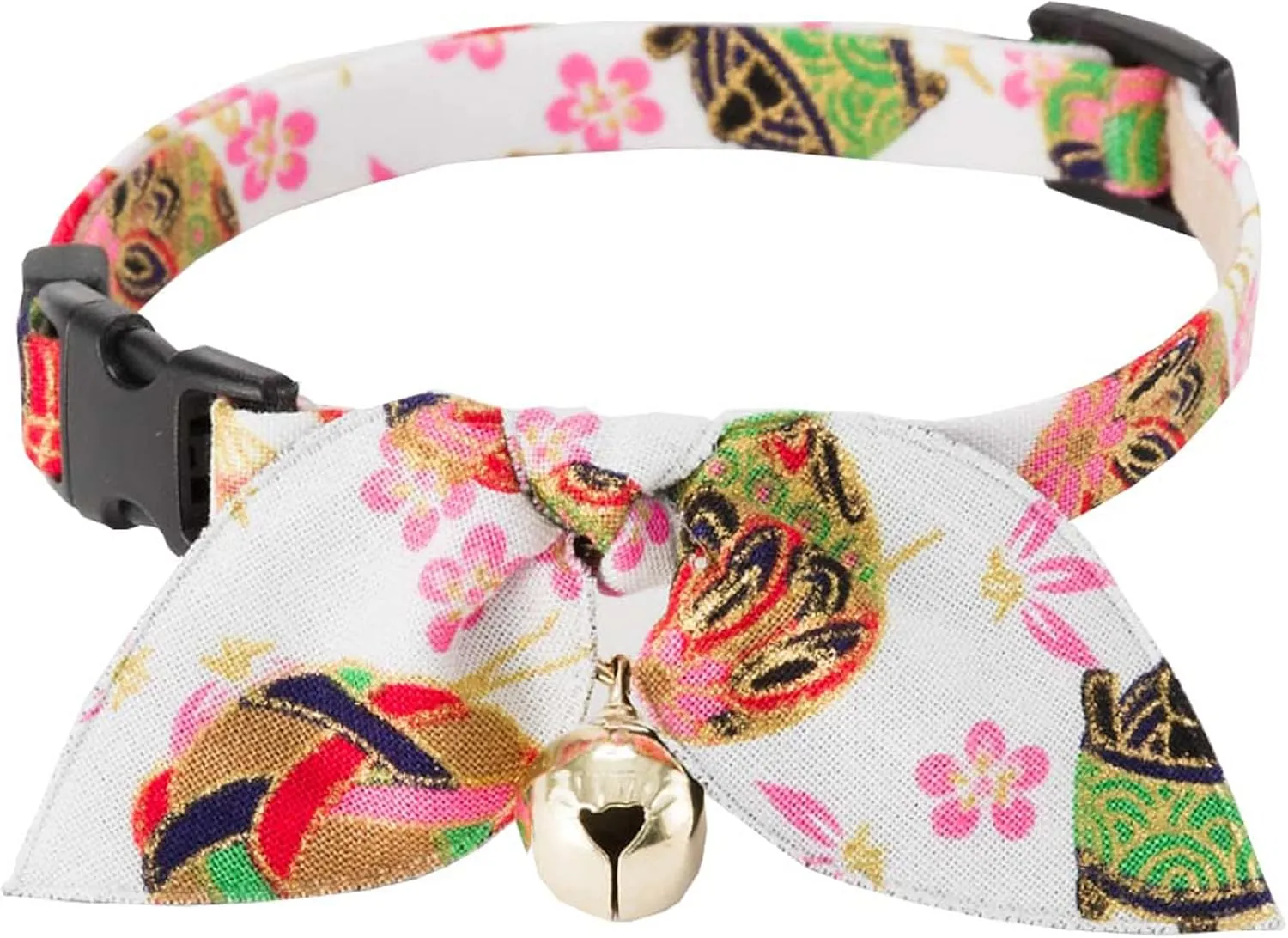 Necoichi Kimono Ribbon Cat Collar (White)