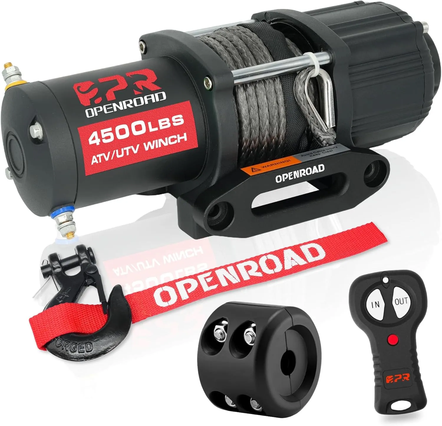 OPENROAD 4500lbs ATV/UTV Winch with Synthetic Rope and 2 Wireless Remotes