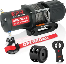 OPENROAD 4500lbs ATV/UTV Winch with Synthetic Rope and 2 Wireless Remotes
