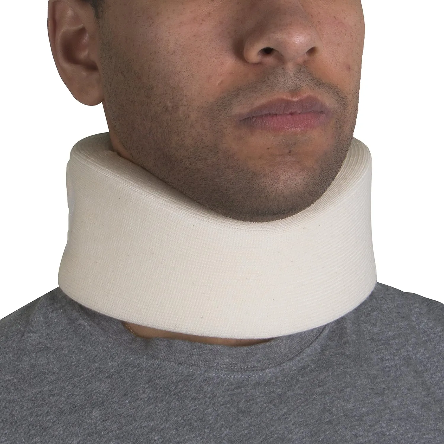 OTC Cervical Collar, Soft Contour Foam, Neck Support Brace, White Narrow 2.5" Depth, X-Large