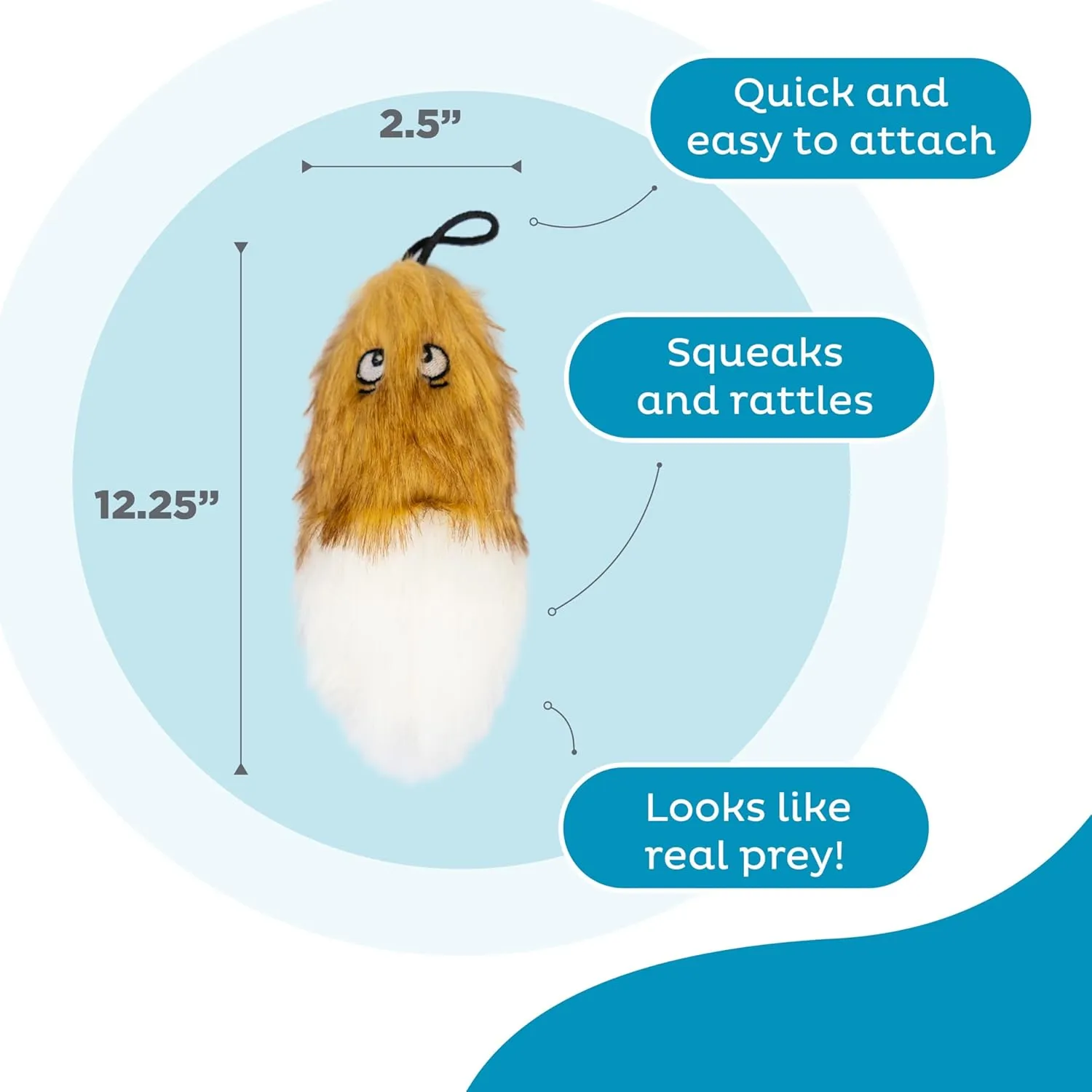 Outward Hound Tail Teaser Replacement Lure for Dog Teaser Wand, Brown