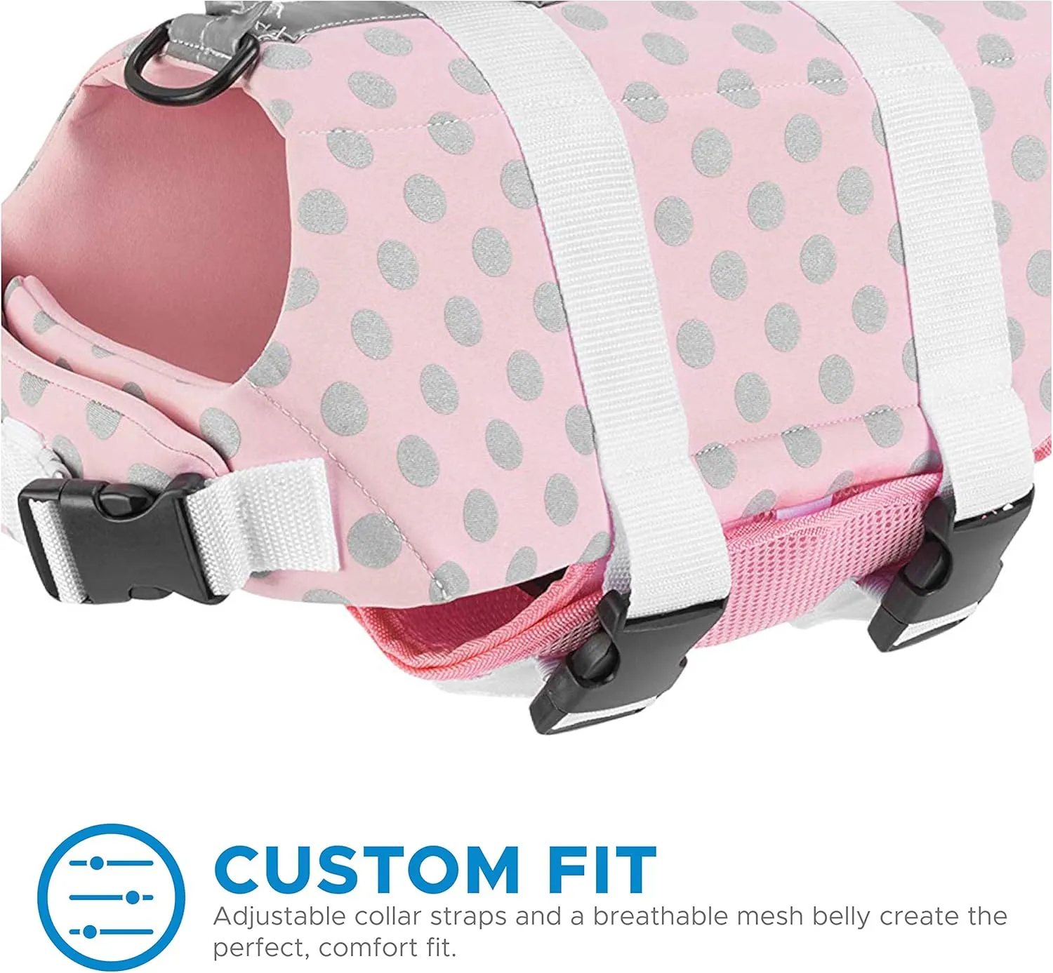 Paws Aboard Dog Life Jacket - Keep Your Canine Safe with a Neoprene Life Vest for Swimming and Boating - Available in Different Sizes, Color and Design to Choose - Pink/Silver, Small