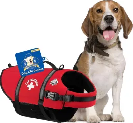 Paws Aboard Dog Life Jacket - Keep Your Canine Safe with a Neoprene Life Vest for Swimming and Boating - Available in Different Sizes, Color and Design to Choose - Red, Small