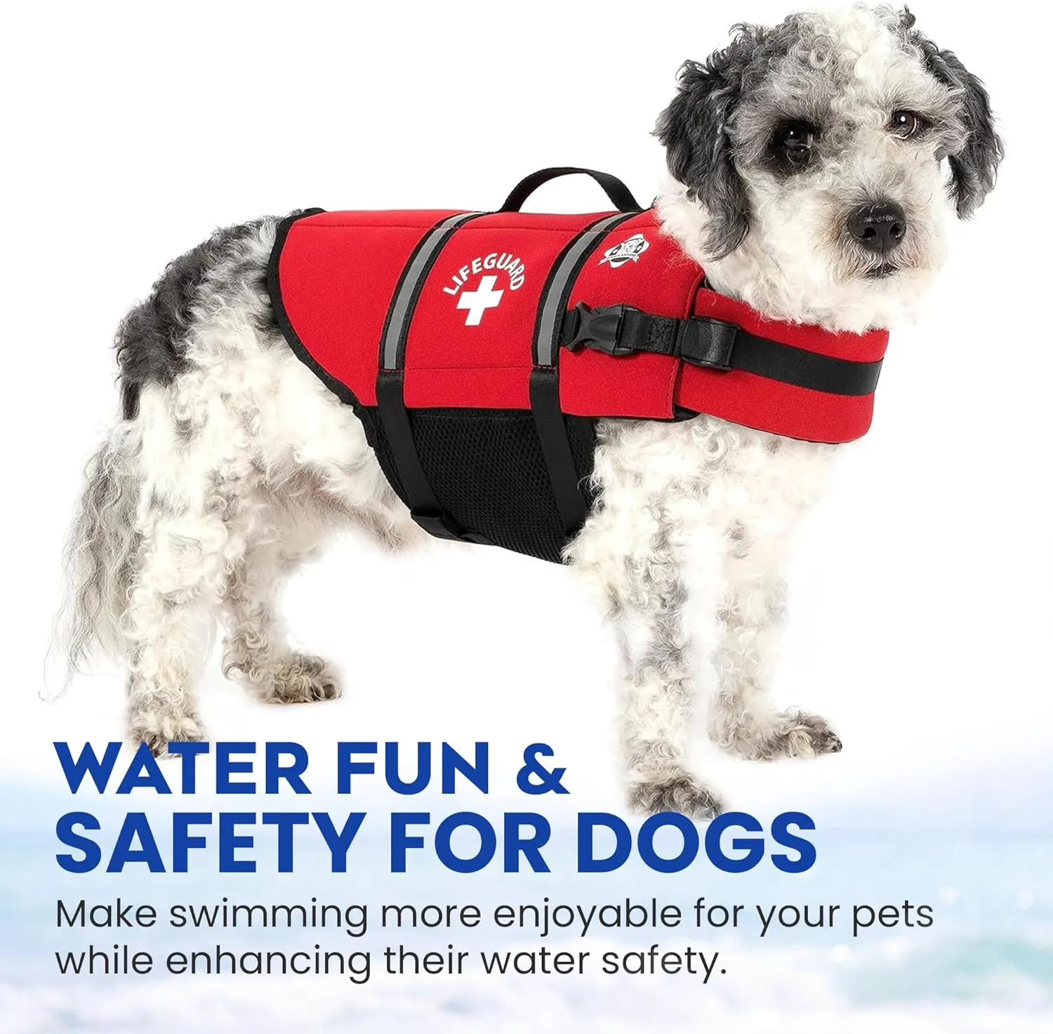 Paws Aboard Dog Life Jacket - Keep Your Canine Safe with a Neoprene Life Vest for Swimming and Boating - Available in Different Sizes, Color and Design to Choose - Red, Small