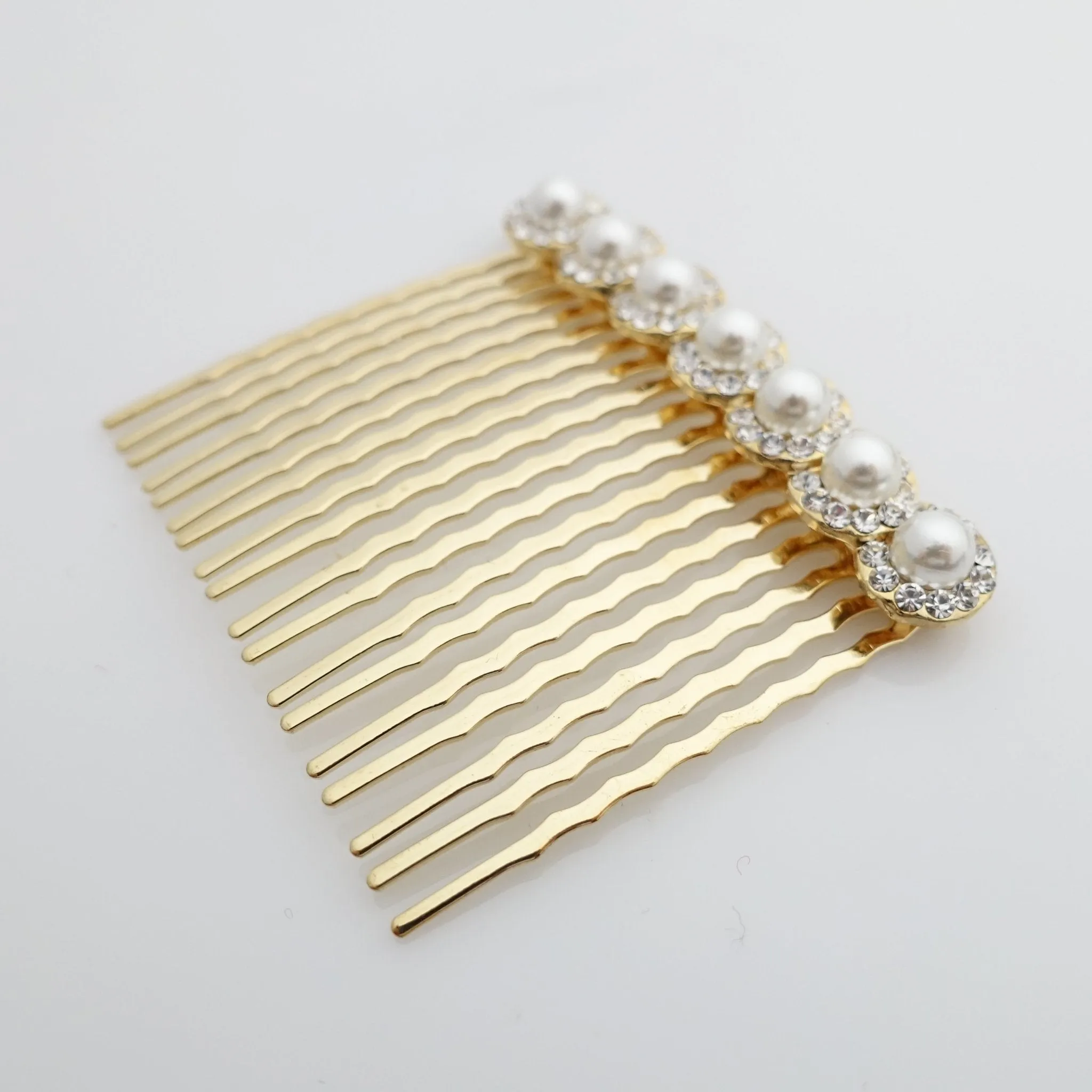 Pearl Rhinestone 18 teeth Decorative Hair Comb