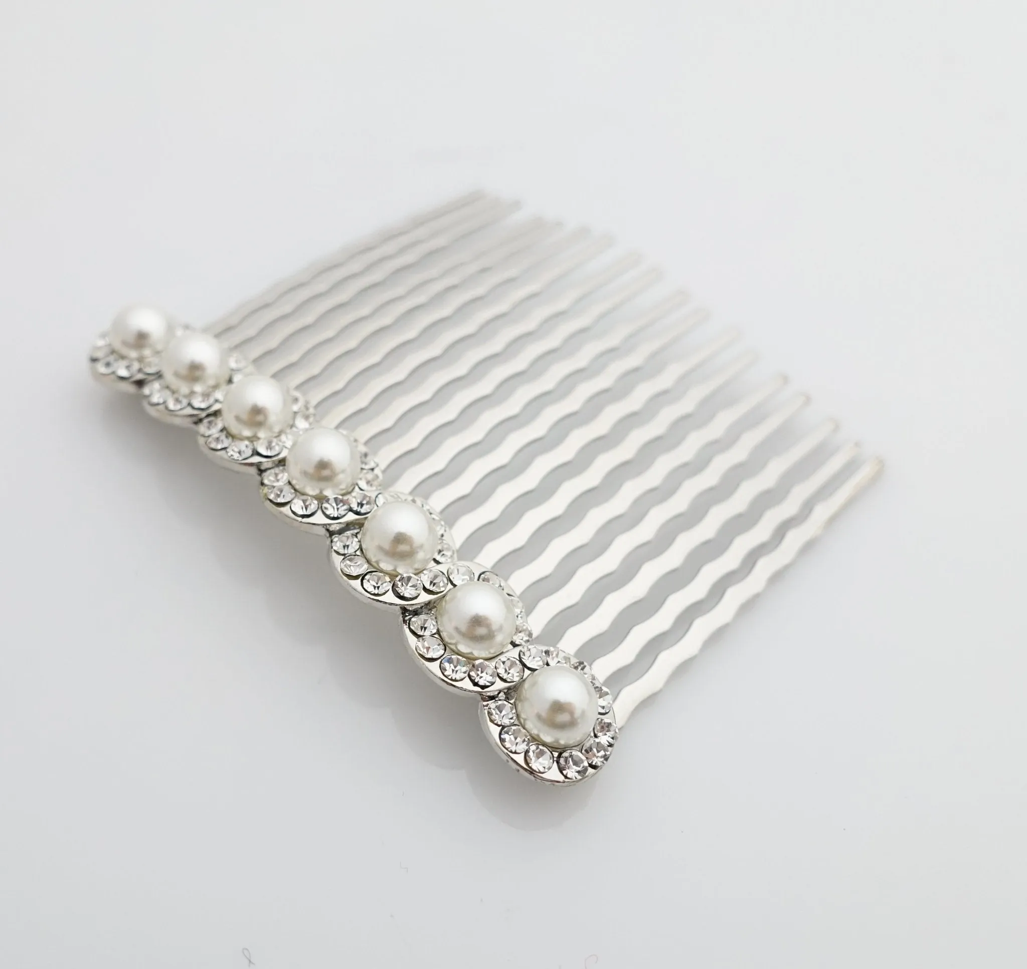 Pearl Rhinestone 18 teeth Decorative Hair Comb