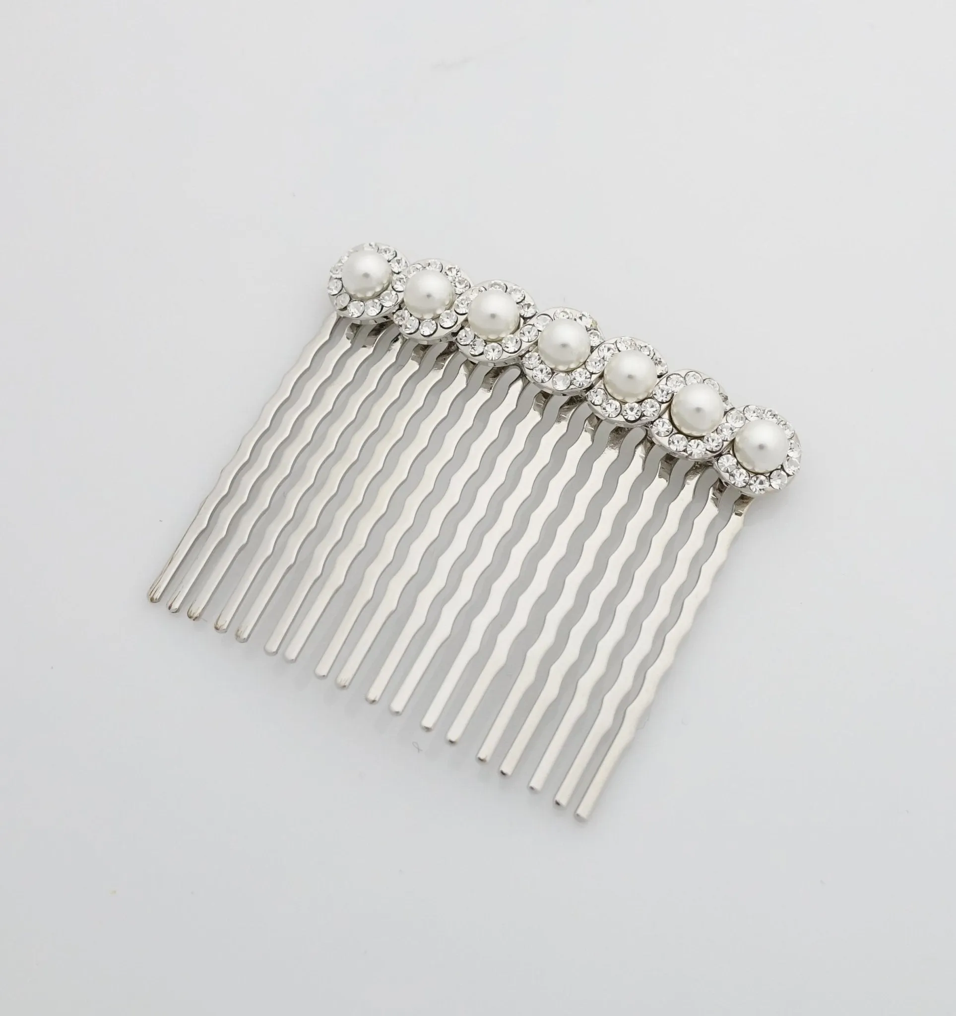 Pearl Rhinestone 18 teeth Decorative Hair Comb