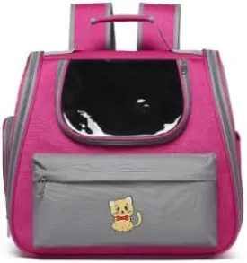 Pet Carrier Backpack with Bubble Window, Astronaut Design, Mint Pink with Cat Pattern-03
