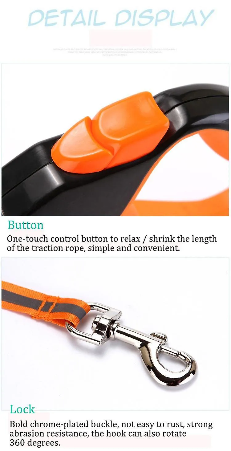 Pet leashes pet automatic retractable dog leash reflective walking rope teddy golden retriever supplies