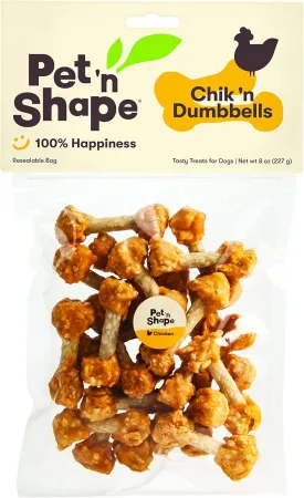 Pet 'n Shape Chik 'n Rice Dumbbells - All Natural Dog Treats, Chicken, 8 oz, 10408