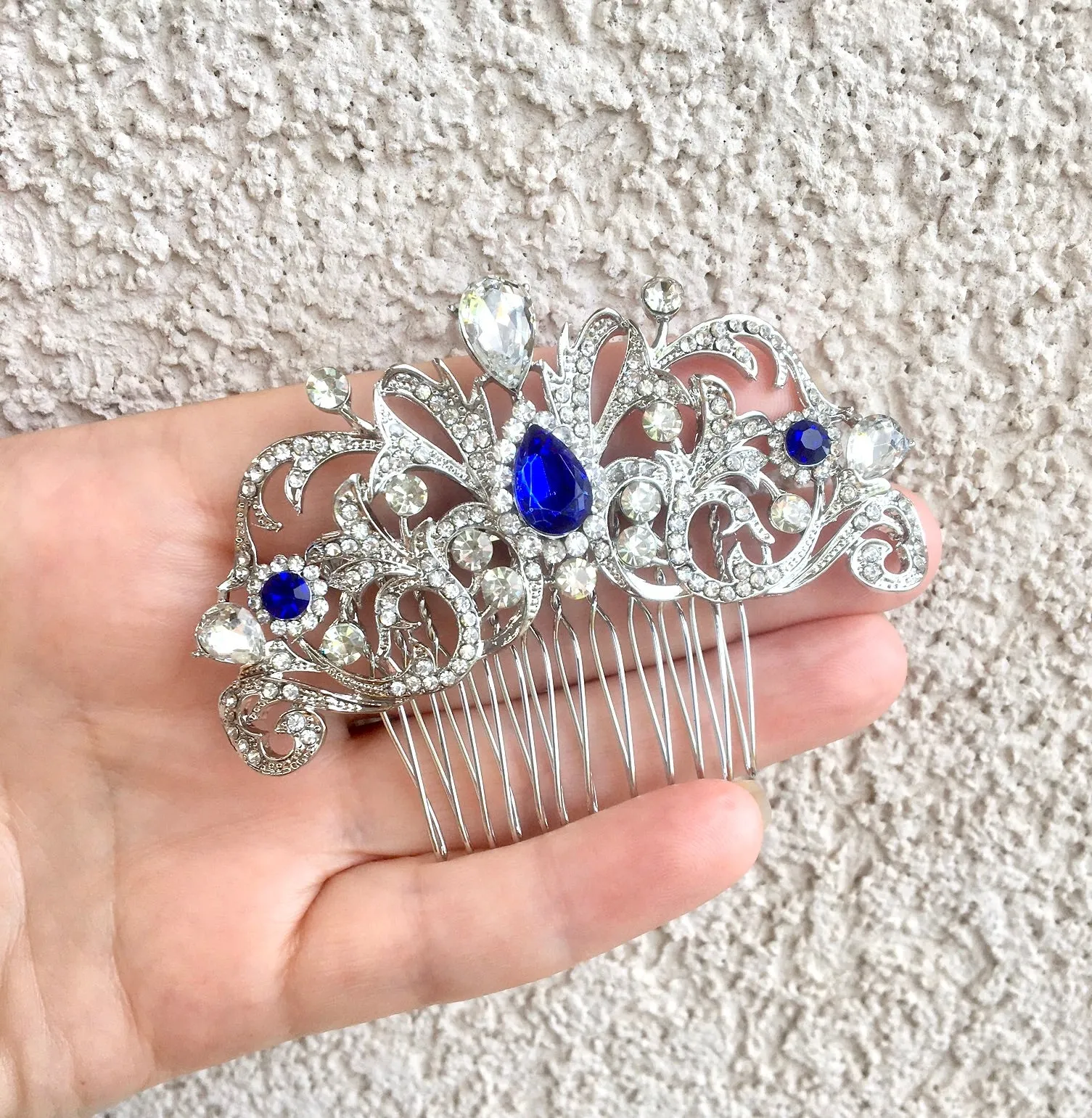 "Meara" - Crystal Bridal Hair Comb - Available in Rose Gold, Yellow Gold and Silver