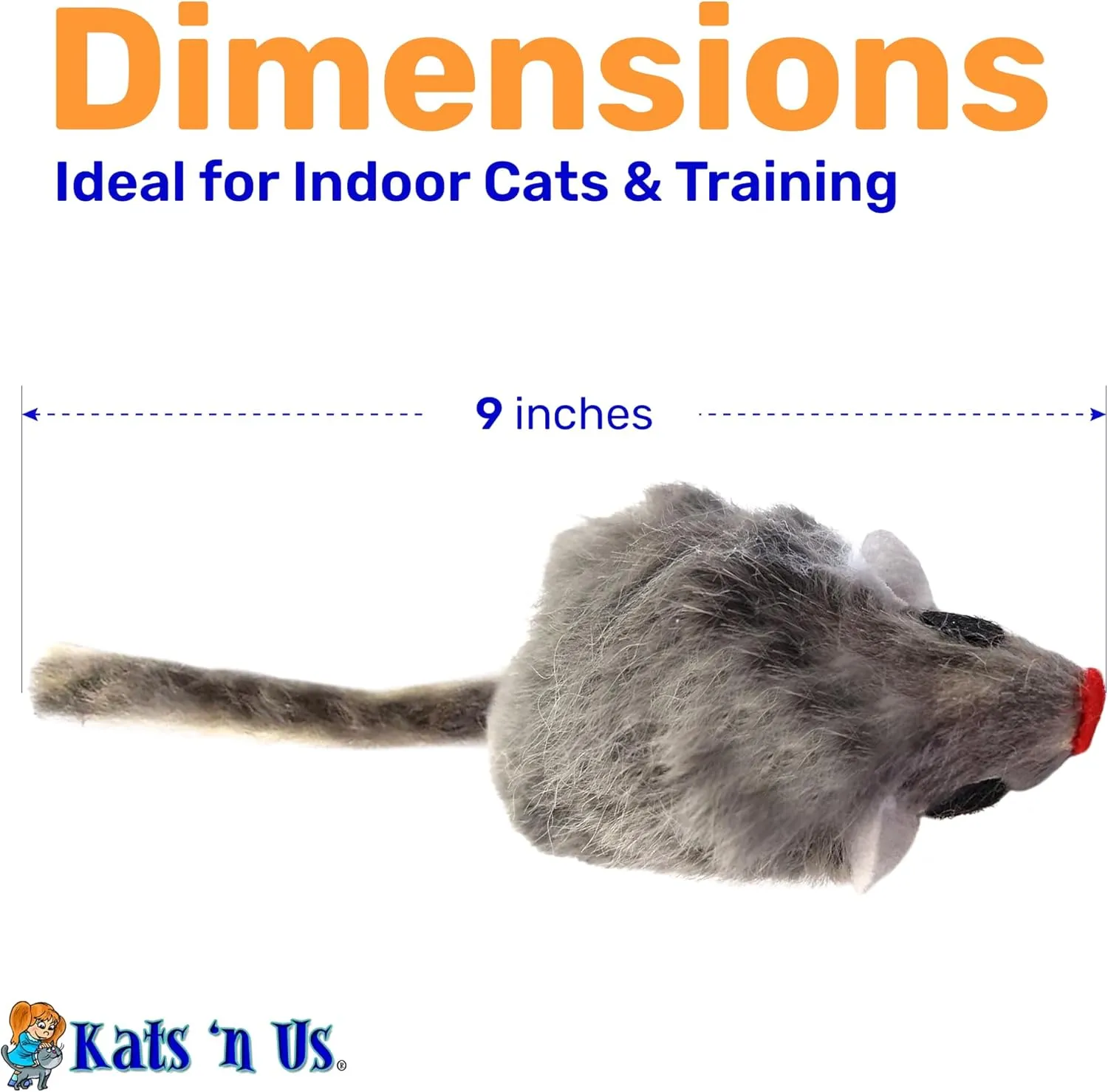 Real Rabbit Fur Mouse Cat Toy - Hard Body - Interactive Cat Toys, Real Fur Mice, 5 Pack Gray NO Rattle
