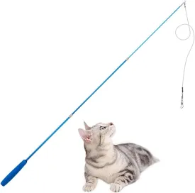Retractable Cat Wand - Interactive 3-Section Teaser Toy, Fishing Pole Exerciser for Cats and Kittens (Replacement Not Included)