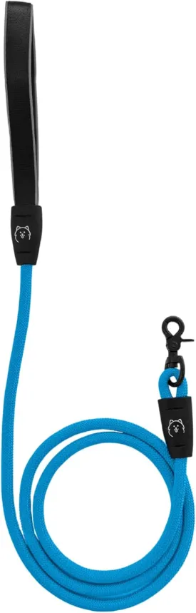 ShawnCo Basecamp Rope Dog Leash- Premium, Durable Pet Leash with Soft Neoprene Padded, Reflective Handle for Small, Medium and Large Dogs (Oceanic Blue, 5 Feet)
