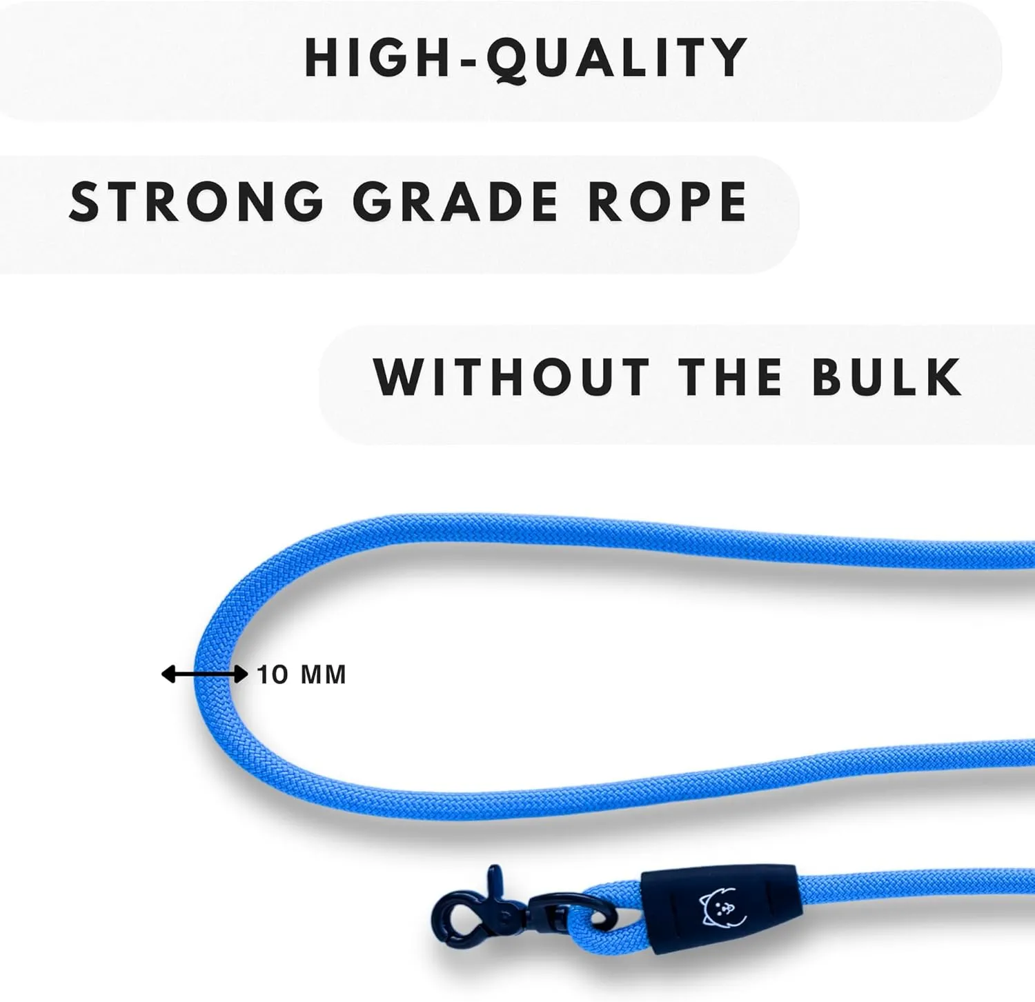 ShawnCo Basecamp Rope Dog Leash- Premium, Durable Pet Leash with Soft Neoprene Padded, Reflective Handle for Small, Medium and Large Dogs (Oceanic Blue, 5 Feet)