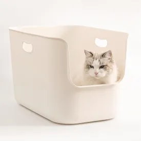 SpaceTime Extra Large Litter Box with High Sides,22.64"14.76"13.98" XL Multi Cat Litter Pan for Kitty,Cat Boxes for Indoor Cats,Jumbo Litter Boxes for Big Cats,Anti-Splashing,Easy to Clean