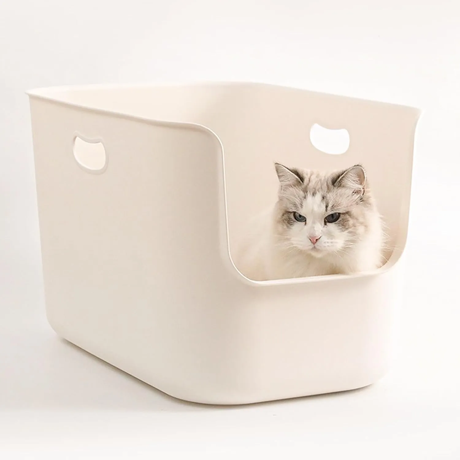 SpaceTime Extra Large Litter Box with High Sides,22.64"14.76"13.98" XL Multi Cat Litter Pan for Kitty,Cat Boxes for Indoor Cats,Jumbo Litter Boxes for Big Cats,Anti-Splashing,Easy to Clean