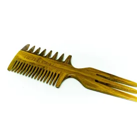 Triple Threat Wooden Combo Comb - 9.7 inches || Oil Infused Wooden Comb