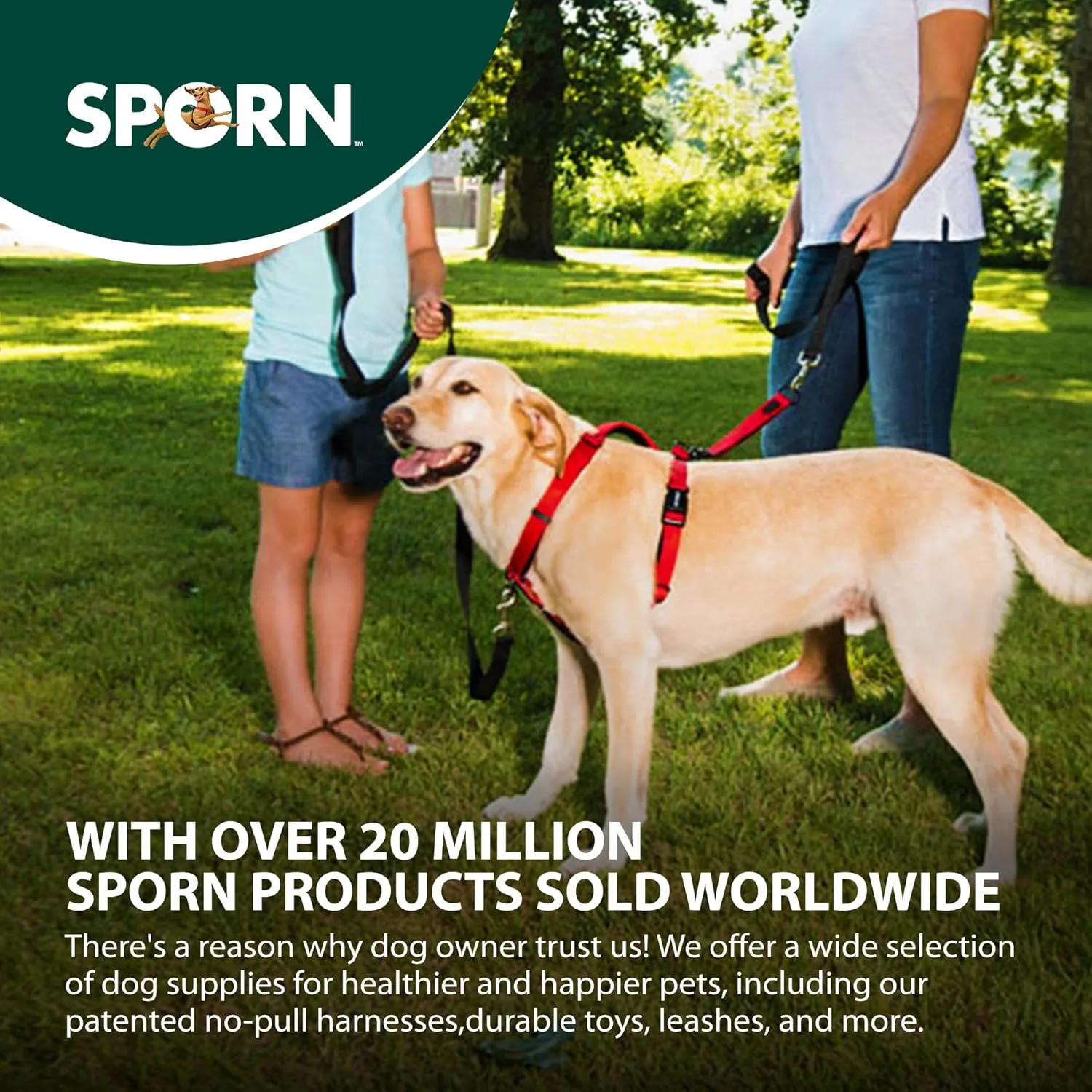 Ultimate Control Dog Harness Large Sized Dog, Black Nylon Large Dog Harness with Detachable Accessory Handle & Leash Extension, No Pull Dog Harness Large Sized Provides by Sporn