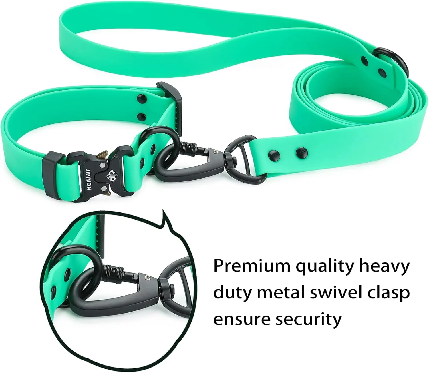 Waterproof Dog Collar and Leash Set Adjustable Quick Release Buckle Collar Leash for Small Medium Large Dogs (Small, Green)