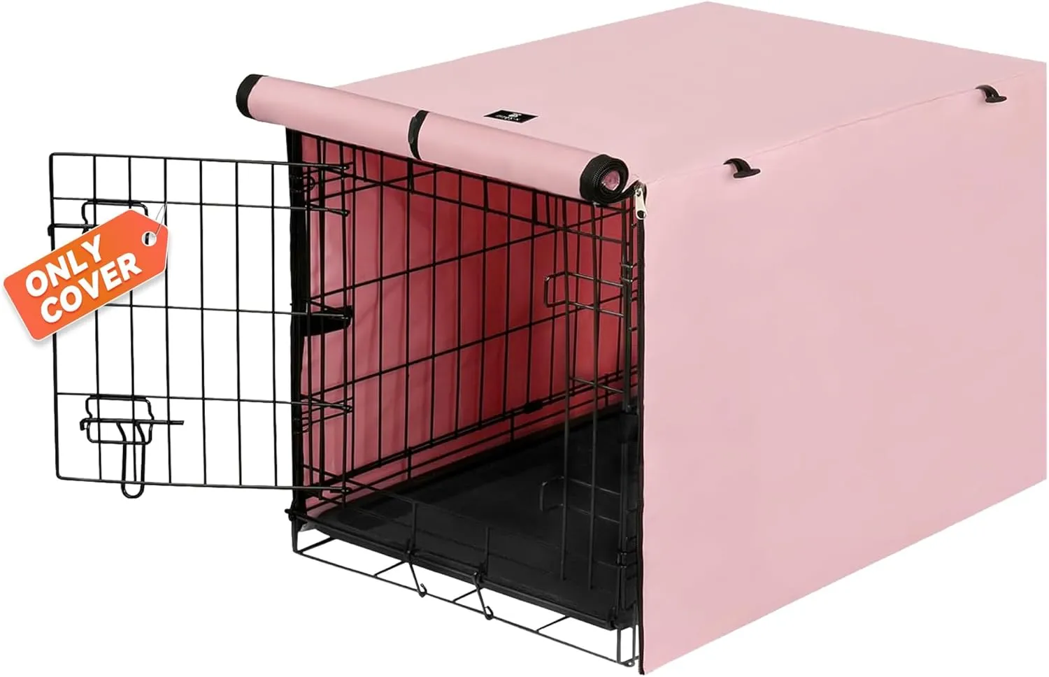 X-ZONE PET Double Door Dog Crate Cover - Polyester Pet Kennel Cover Fits 42 inches Wire Dog Cage Pink